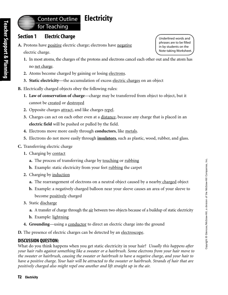 Answer Key Glencoe Mcgraw Hill Physical Science Worksheets Answers 