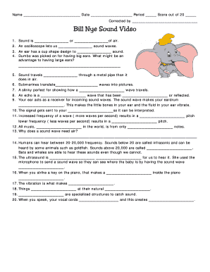 Bill Nye Sound Worksheet Answers Fill And Sign Printable Template Online