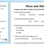 Compare Solve And Describe Practical Problems For Mass And Weight