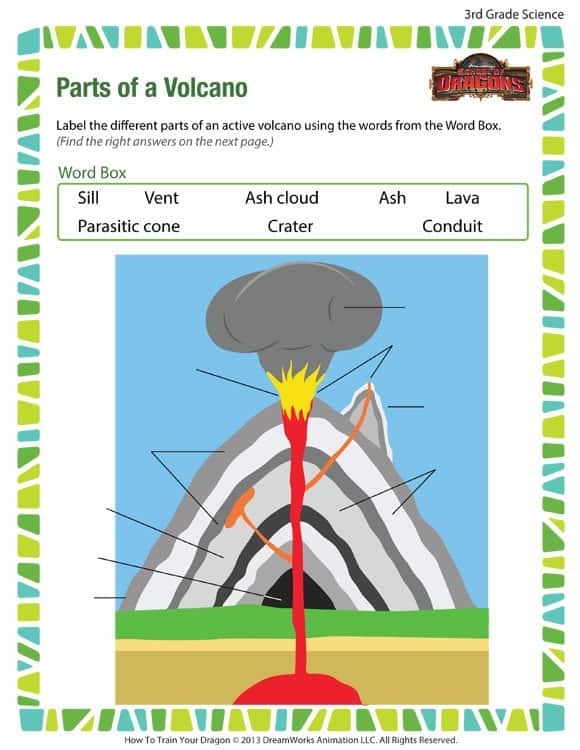 FREE Printable Volcano Worksheet