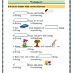 Grade 1 Science Living And Nonliving Things Printable Worksheets