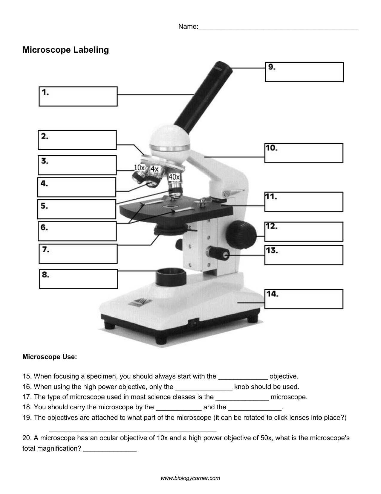 First Grade Science Worksheets Microscope Letter E - Scienceworksheets.net