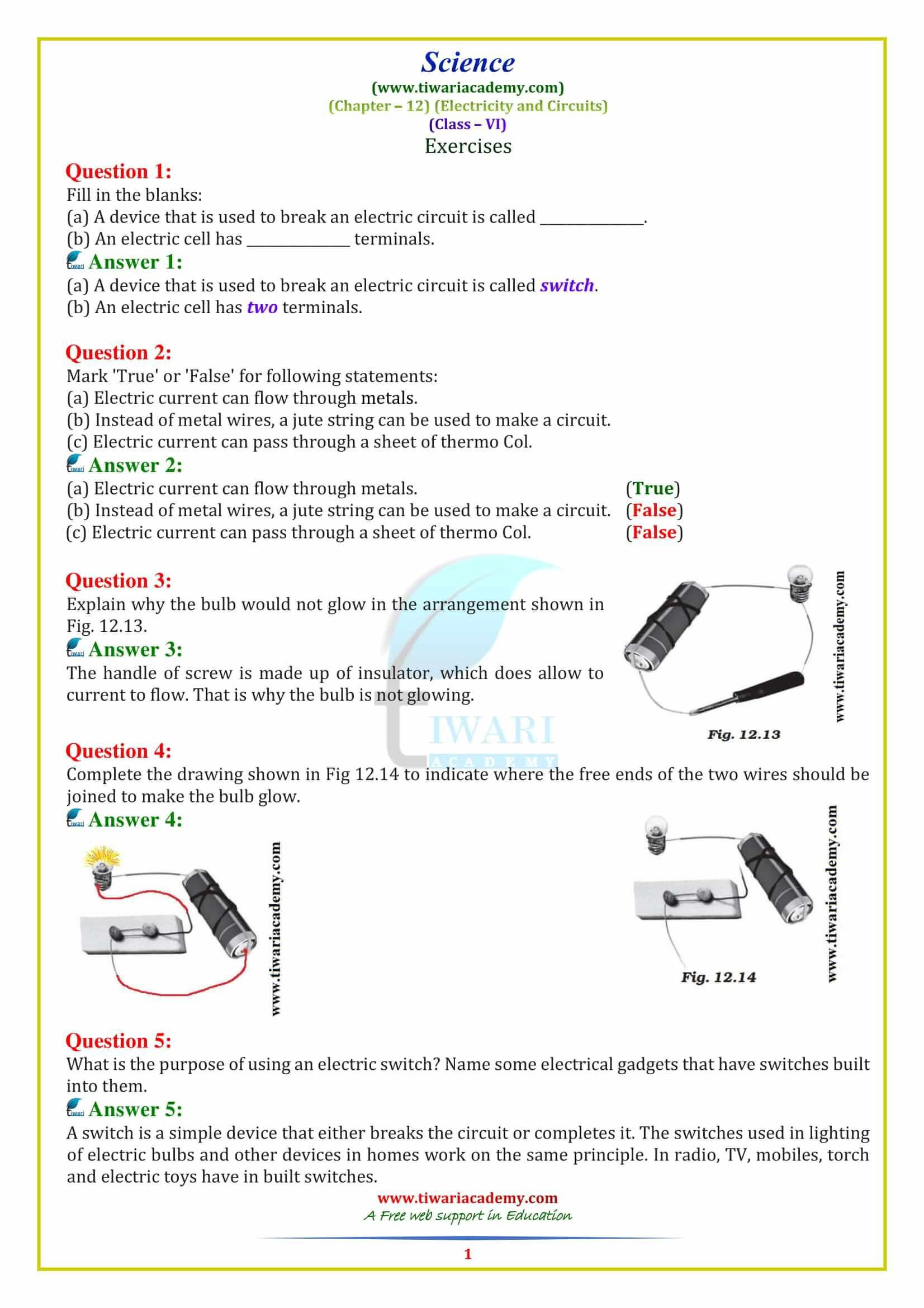 Ncert Class 6 Science Chapter 1 Worksheets Kidsworksheetfun