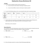 Radioactive Decay Worksheet 2 Answers Fill Online Printable