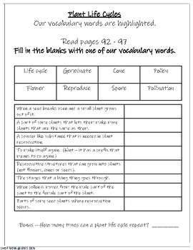 Science Fusion Grade 3 Unit 3 Plant And Animals Guided Reading By Jen 39 s Den