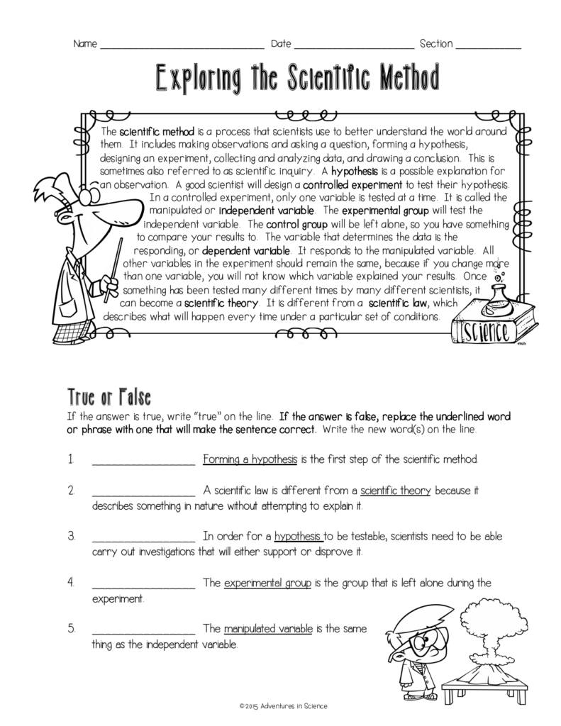 Scientific Method Worksheet Answer Key