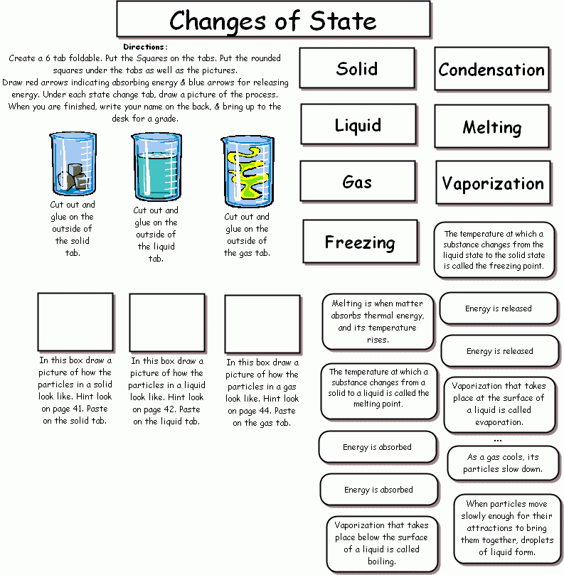 States Of Matter Worksheet 8th Grade Answers Thekidsworksheet