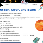 Teaching The Solar System The Sun Moon And Stars Class 1 Worksheet