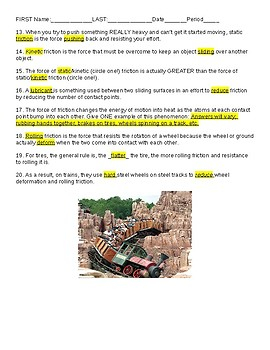 Video Worksheet Disney Imagineering FRICTION By MakeScienceFun TPT