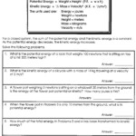 Work Energy Calculations Worksheet Answers