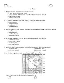 Worksheet Air MassesThis Worksheet Has 14 Earth Science Regents 