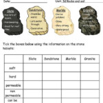 Worksheet Science Rocks Grade 3