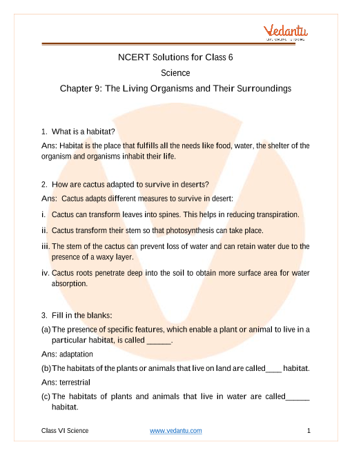 Worksheets For Class 6 Science Cbse