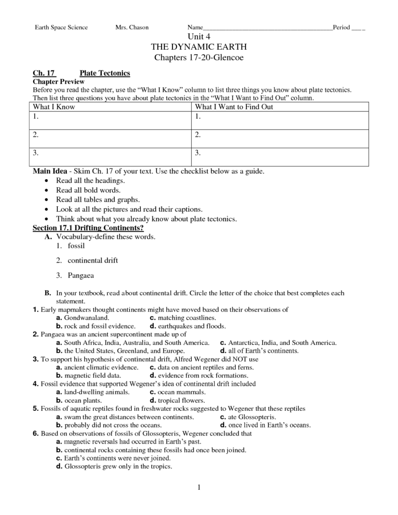 16 Glencoe Earth Science Worksheets Worksheeto