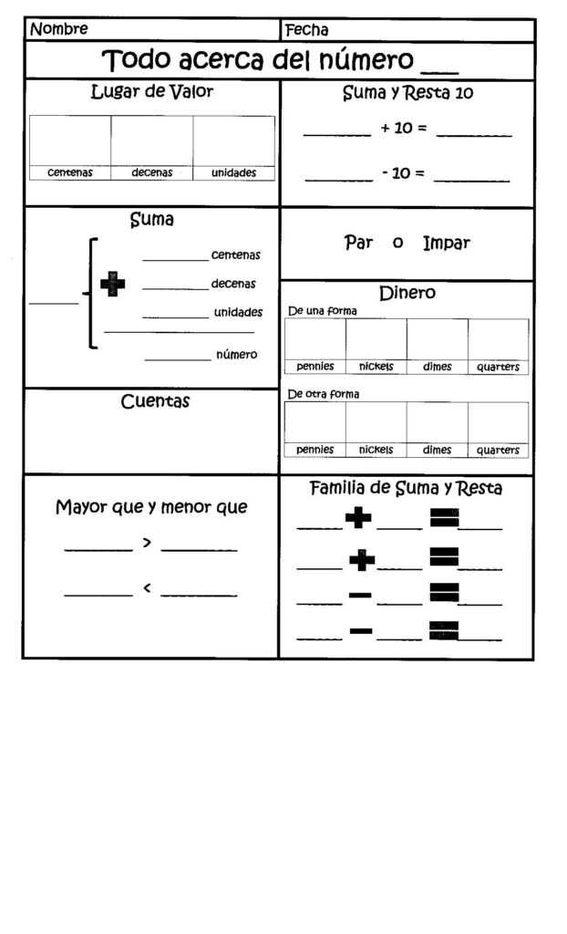 2nd Grade Spanish Worksheets