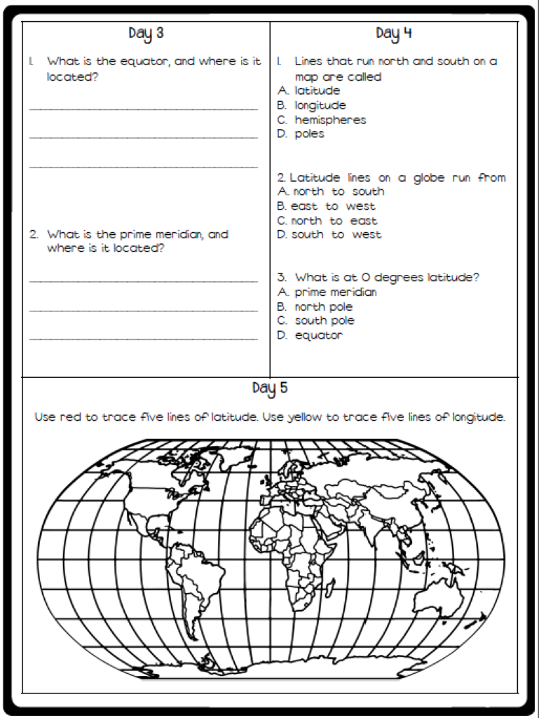 3rd Grade Social Studies Worksheets