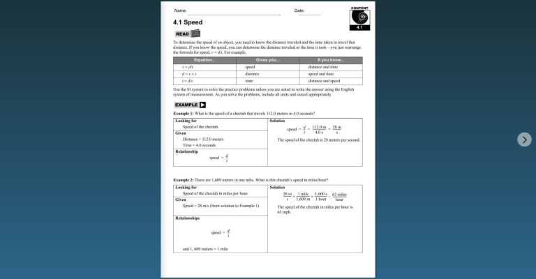 4 1 Speed CPO Science