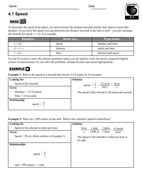 4 1 Speed CPO Science