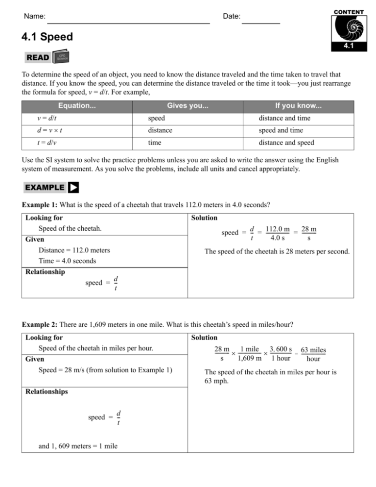 4 1 Speed CPO Science