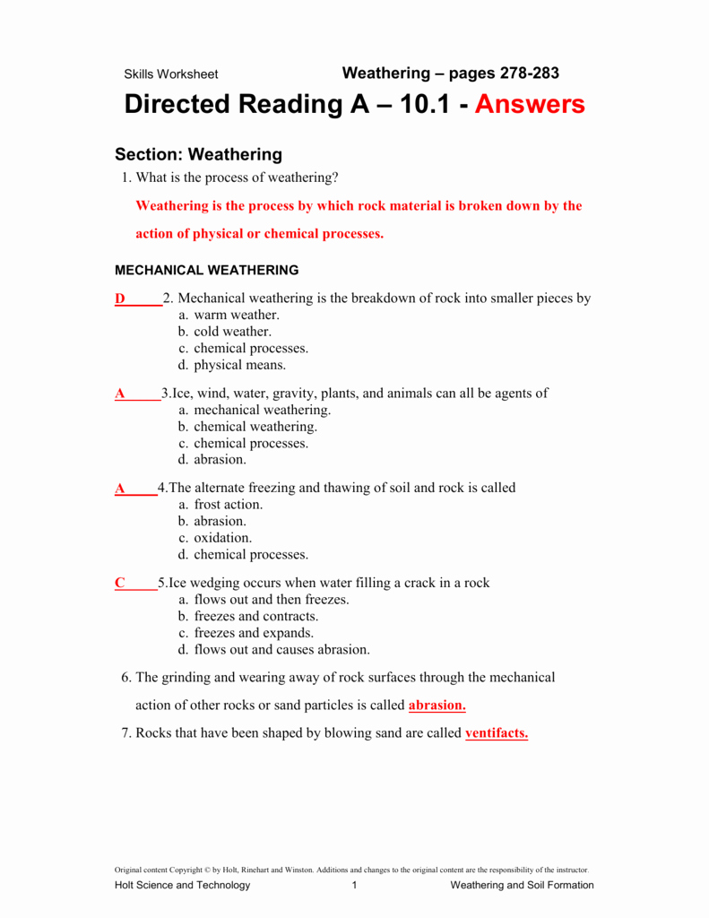 50 Science Skills Worksheet Answer Key