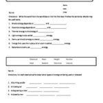 6th Grade Energy Worksheets By Lauren Allen Teachers Pay Teachers