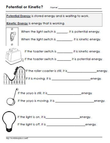 6th Grade Science Energy Worksheet