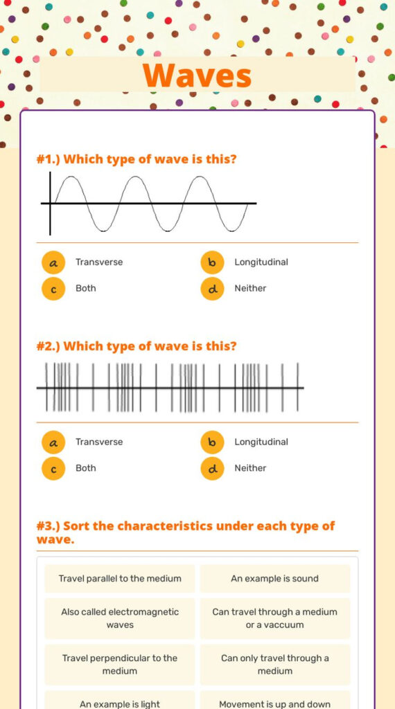 6th Grade Waves Worksheet