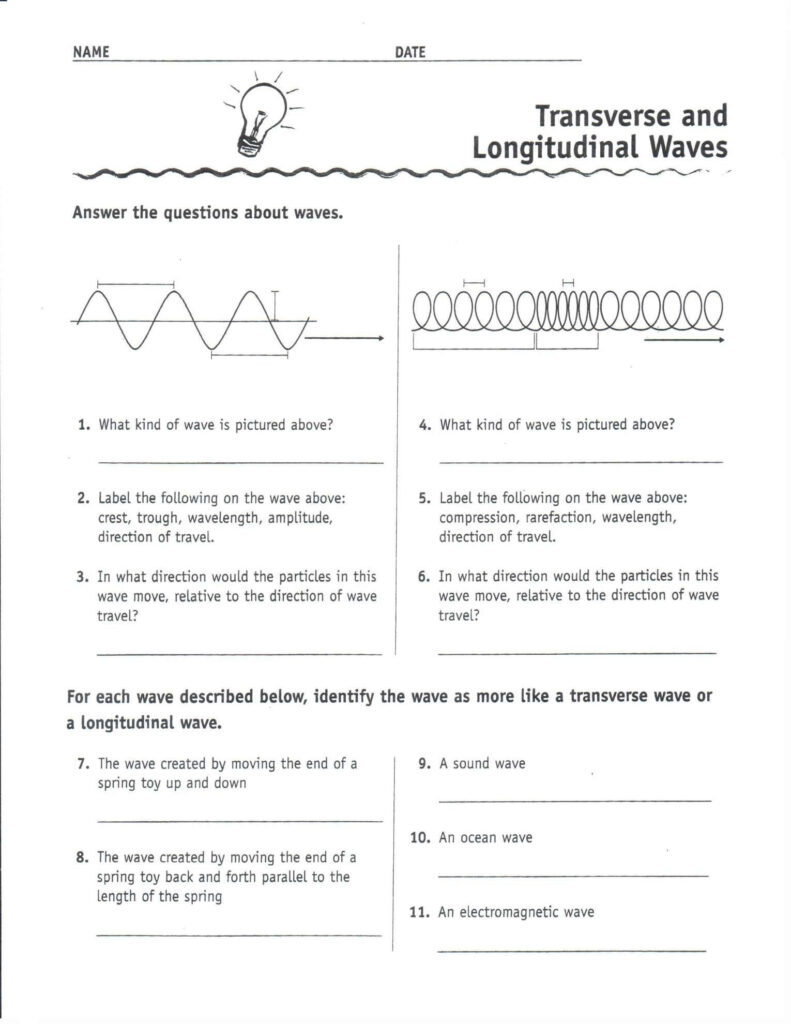 8 Middle School Science Waves Worksheet Science Worksheets Middle 