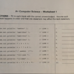 A Computer Science Output Worksheet 1 Answers Studying Worksheets