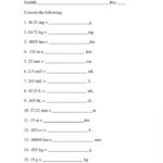 Answer Key Metric Conversion Worksheet With Answers Chemistry