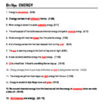 Bill Nye Energy Worksheet Answer Key Printable Sheet Education