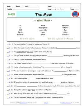 Bill Nye The Moon Worksheets Answer Key