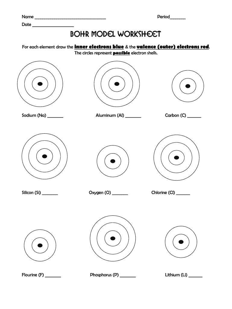 Bohr Model Worksheet Answer Key Editable Template AirSlate SignNow