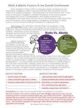 Characteristics Of Life ZOMBIES By Sunshine State Science TpT