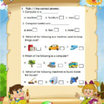 Colourful Computer Worksheet For Grade 1 To Understand Different