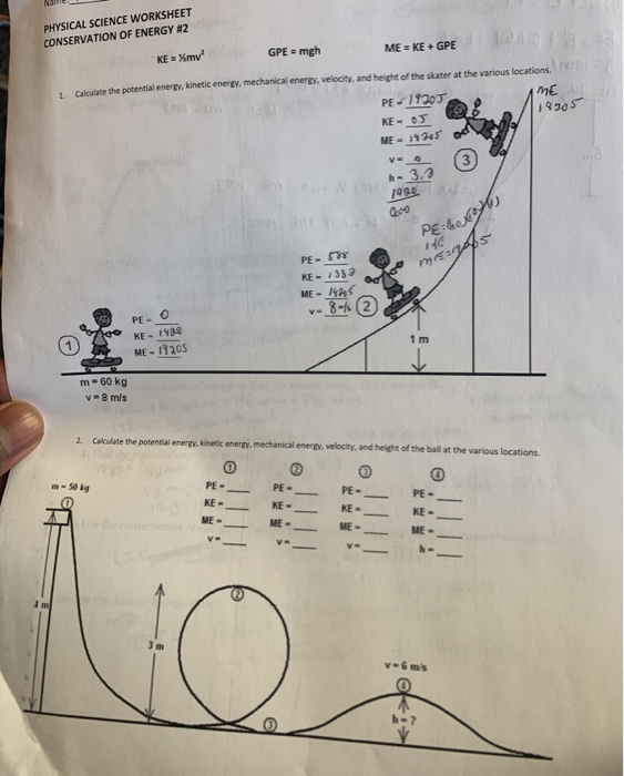 Conservation Of Energy Worksheet Answers Imsyaf