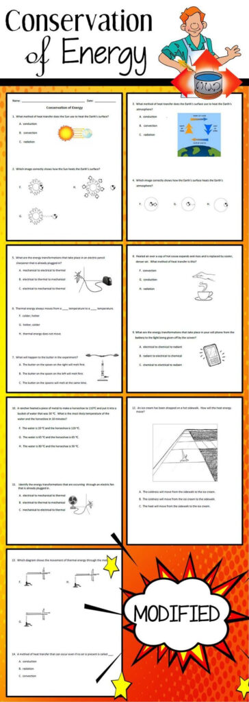 Conservation Of Energy Worksheets