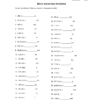 Converting Metric Units Worksheet With Answers