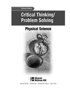 Critical Thinking Problem Solving Physical Science Critical