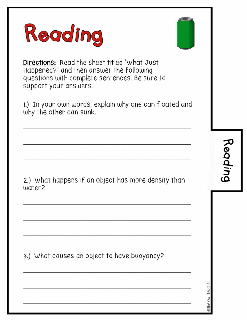 Density And Buoyancy Worksheets Answer Key