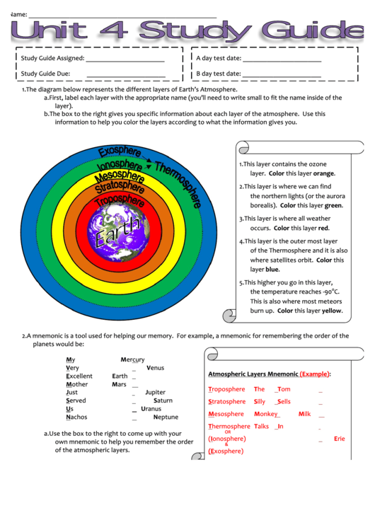 Earth 39 S Atmosphere Worksheet With Answers Printable Pdf Download