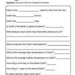 Earth In The Solar System Class 6 Worksheet