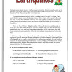 Earthquake Worksheets For 6th Grade Pdf