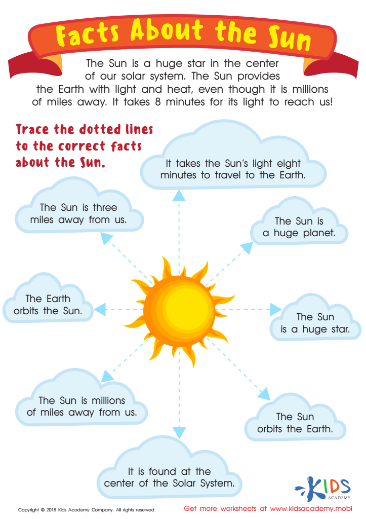 Facts About The Sun Worksheet Free Printable PDF For Children 