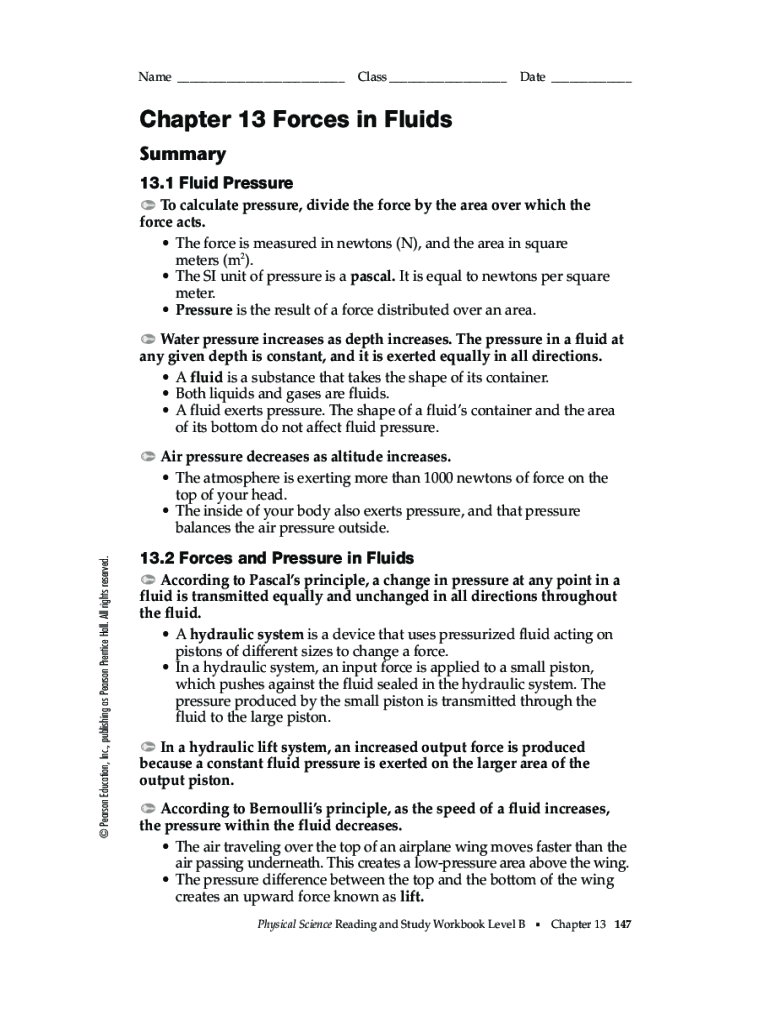 Fillable Online 13 1 Fluid Pressure Worksheet Fax Email Print PdfFiller