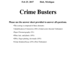 Fillable Online Crime Busters Answer Sheet Science Olympiad B Div