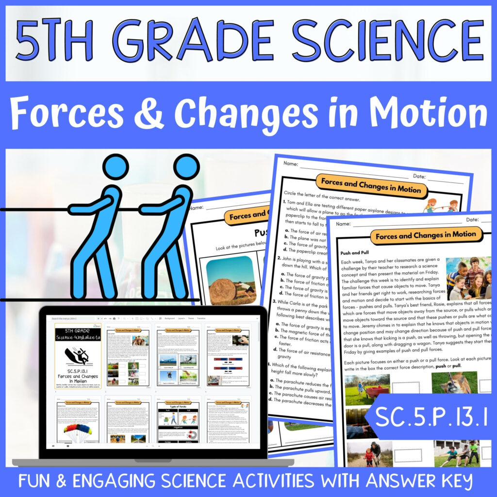 Force And Motion Activity Answer Key 5th Grade Physical Science 