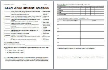 Forensic Science Crime Scene Review Worksheet And Answer Key TPT