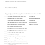 Forensic Science Physical Evidence Worksheet