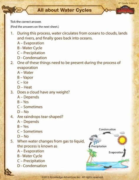 Fourth Grade Science Worksheets Printable Common Core Worksheets